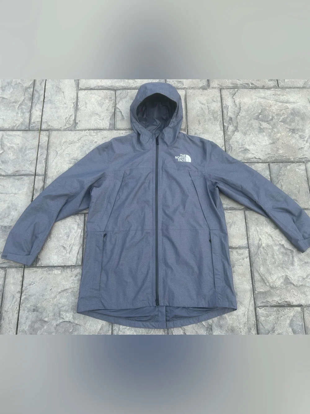 The North Face Gotel Grey Hooded Rain Jacket Mens XL